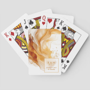Jeu De Cartes Amber Brandy Abstrait Ink Mariage ID1089