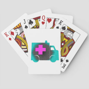 Jeu De Cartes ambulance infirmière secouriste médecin bleu croix