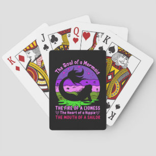 Jeu De Cartes Âme de coucher de soleil rétro vintage d'une sirèn