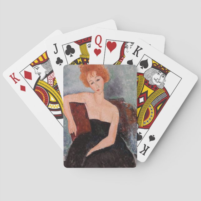 Jeu De Cartes Amedeo Modigliani - Robe de soirée pour filles rou (dos)