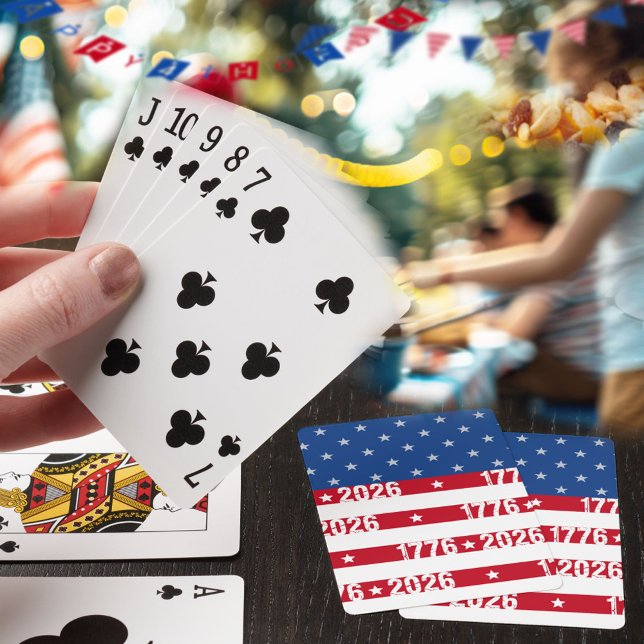 Jeu De Cartes America 250 Stars & Stripes 1776 2026 Lettering (Créateur téléchargé)