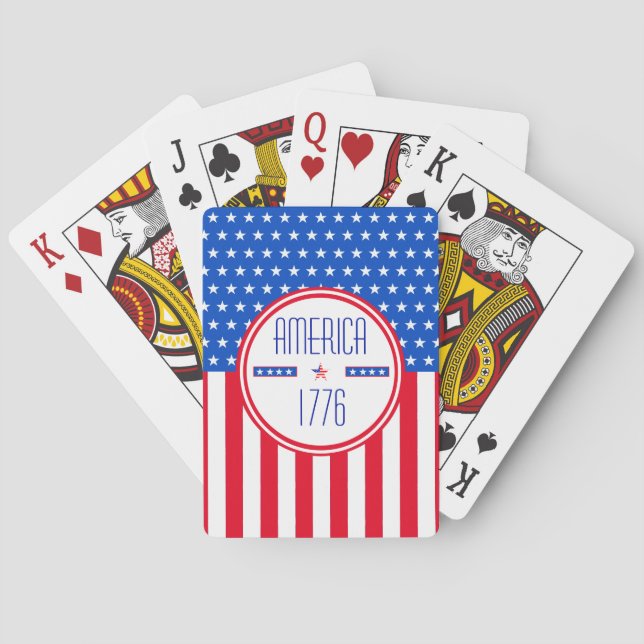 Jeu De Cartes American 1776 patriotique Classic Playing Cards (dos)