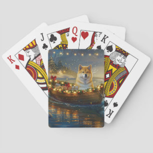 Jeu De Cartes American Akita Christmas Festive Voyage
