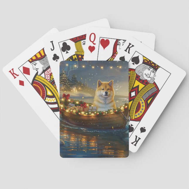 Jeu De Cartes American Akita Christmas Festive Voyage (dos)