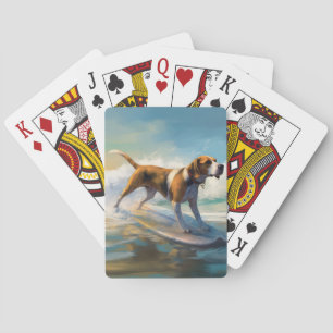 Jeu De Cartes American Engligh Foxhound Beach Surfing Paining