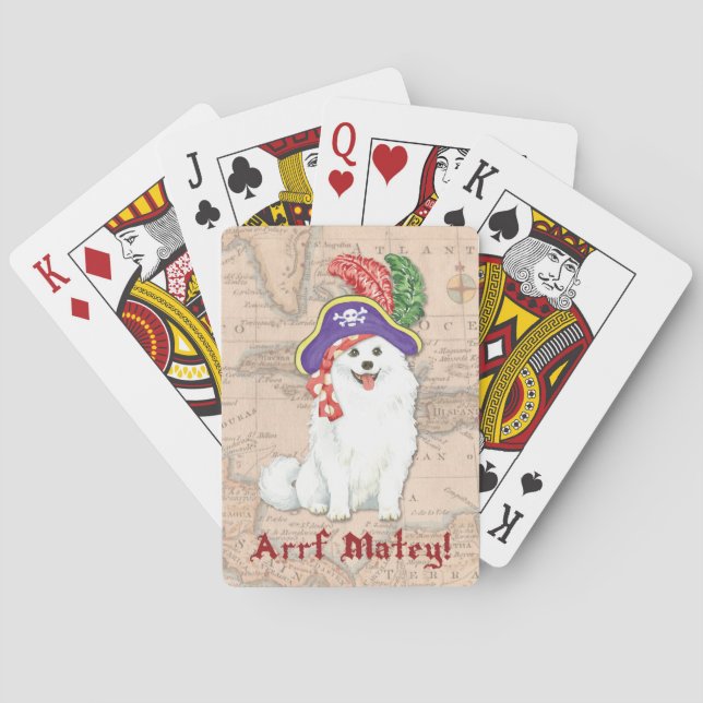 Jeu De Cartes American Eskimo Chien Pirate Jouer des cartes (dos)