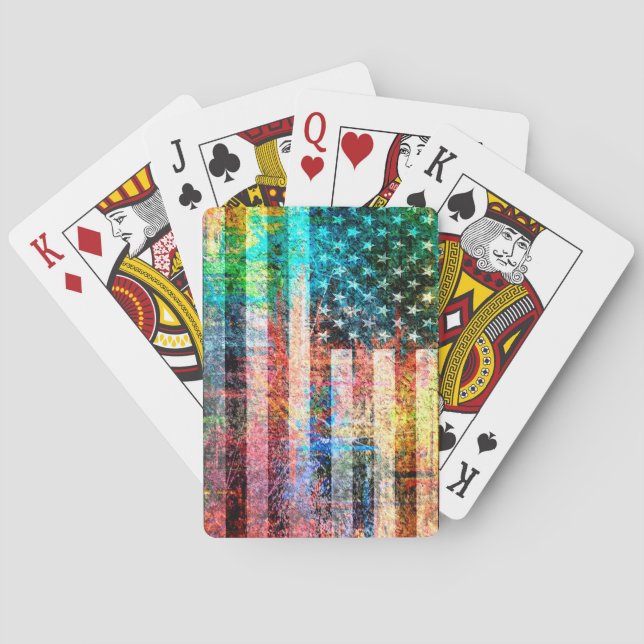 Jeu De Cartes American Flag Grunge art #3 (dos)