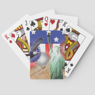 Jeu De Cartes American Flag Liberty Fireworks