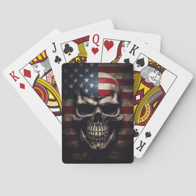 Jeu De Cartes American Flag Skull Poker (dos)