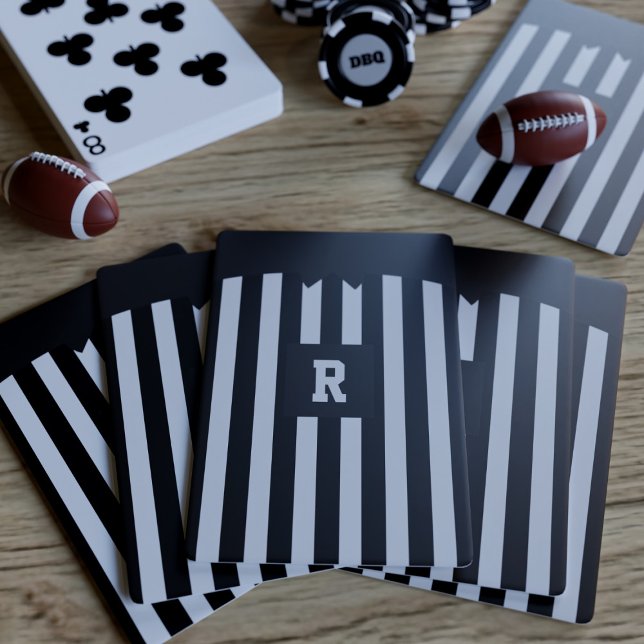 Jeu De Cartes American Football Referpes Stripes Jouer Des Carte (Hup! Ready to be the referee at your next games night? Just add your initial!)