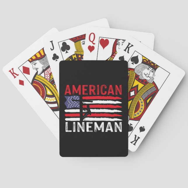 Jeu De Cartes American Lineman Electric Cable Patriotic USA Flag (dos)