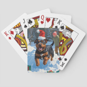 Jeu De Cartes American Staffordshire Noël Festive Neige