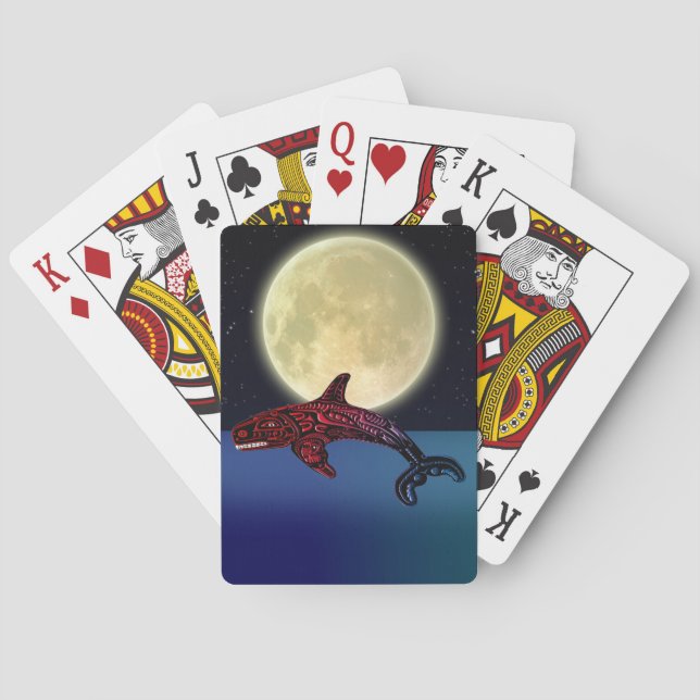 Jeu De Cartes Amérindiens Haida Orca et Moon Art (dos)