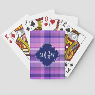Jeu De Cartes Améthyst Pink Navy Wht Preppy Madras Monogram