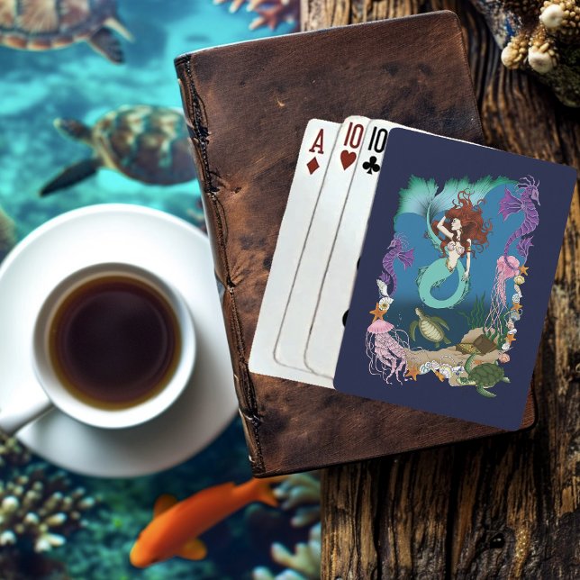 Jeu De Cartes Amis de Fantaisie Bleue de Sirène (Créateur téléchargé)
