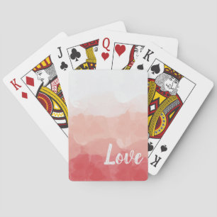 Jeu De Cartes Amour à l'aquarelle rose