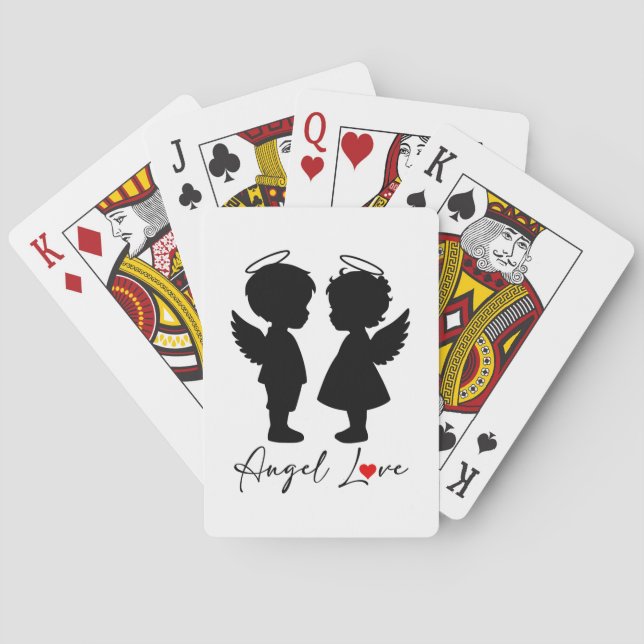 Jeu De Cartes Amour Ange – Conception de Couple Ange Mignon (dos)