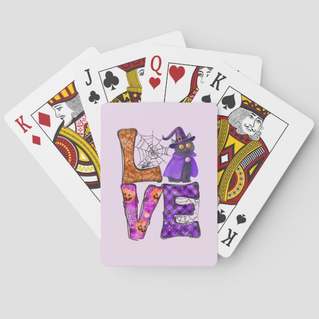Jeu De Cartes Amour - Chat noir sorcière (dos)
