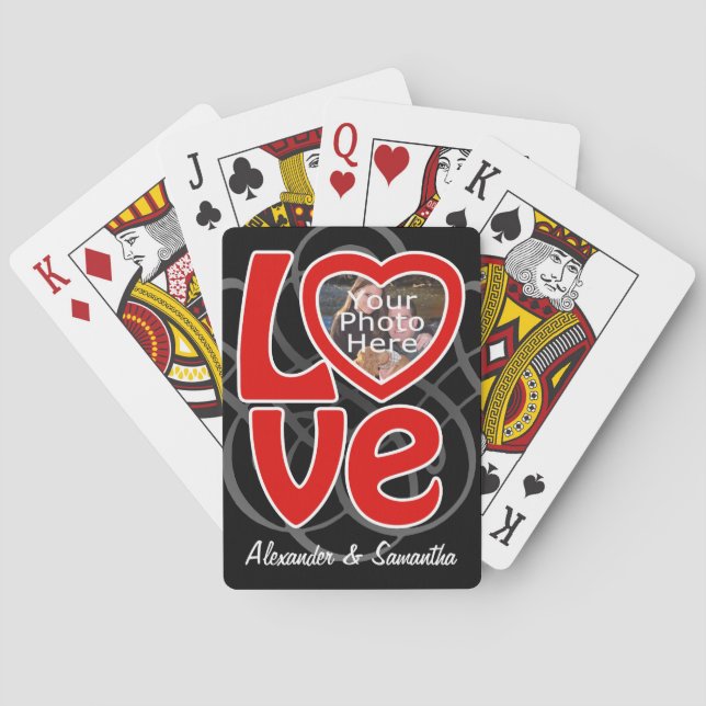 Jeu De Cartes Amour Coeur Photo Cadre Personnalisé Jeu Cartes (dos)
