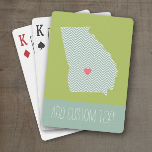 Jeu De Cartes Amour de Géorgie avec cœur et texte personnalisés