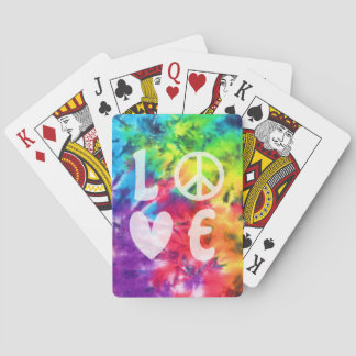 Jeu De Cartes Amour de la paix Abstrait vif Rainbow Batik Tie Dy