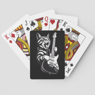 Jeu De Cartes Amour de musique cool Chat rock jouant de la gui