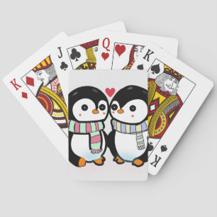 Jeu De Cartes Amour de pingouin personnalisé d'hiver