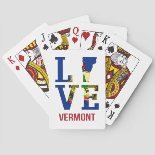 Jeu De Cartes Amour du drapeau du Vermont State