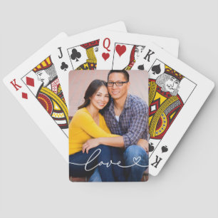 Jeu De Cartes Amour Écriture Blanche Cœur Photo Personnalisée