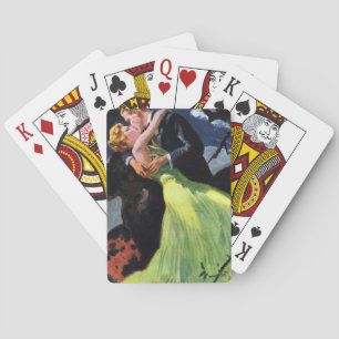 Jeu De Cartes Amour et romance vintage, baiser romantique