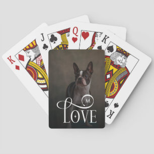 Jeu De Cartes Amour Moderne Photo Monogramme Chiens Personnalisé