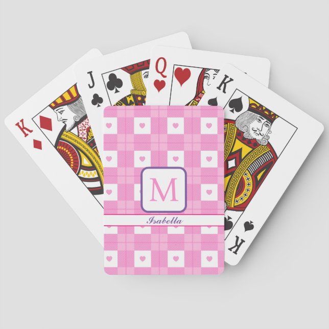 Jeu De Cartes Amour moderne Plaid Pink Heart Collection (dos)