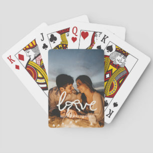 Jeu De Cartes Amour Moderne Typographie Arc Couple Photo Personn