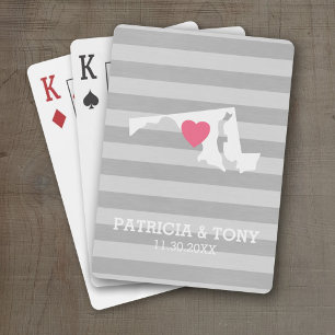 Jeu De Cartes Amour pour le Maryland, État d'origine avec cœur p