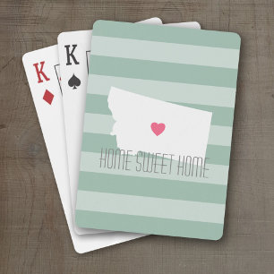 Jeu De Cartes Amour pour l'État du Montana avec Cœur Personnalis