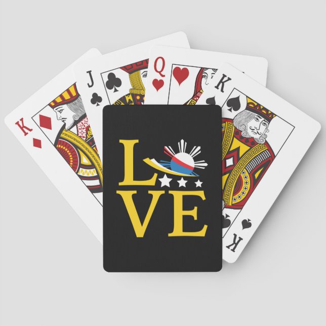 Jeu De Cartes Amour - Typographie du drapeau philippin (dos)