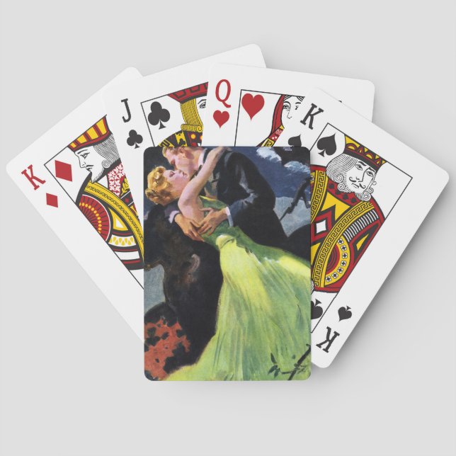 Jeu De Cartes Amour vintage et romance, Baiser romantique (dos)