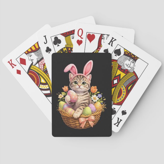 Jeu De Cartes Amoureux de chatons mignons Joyeuses Pâques Chat (dos)