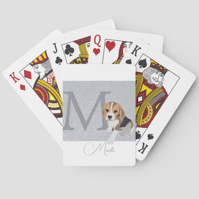 Jeu De Cartes Amoureux de les chiens Beagles de Parties scintill (dos)