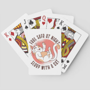 Jeu De Cartes Amoureux des chats Se Sent En Sécurité La Nuit Dor