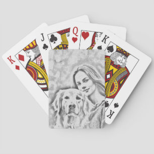 Jeu De Cartes Amoureux des chiens photo personnalisé pour animal