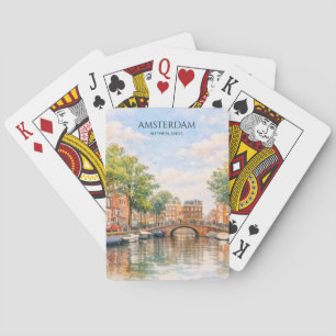 Jeu De Cartes Amsterdam Pays-Bas Canal Ville Colorée Voyage