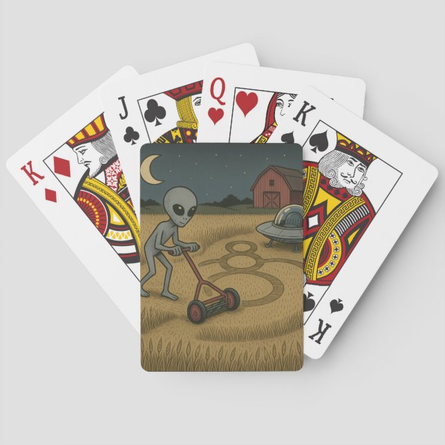 Jeu De Cartes Amusant alien de l'espace ufo cycle de culture sci (dos)