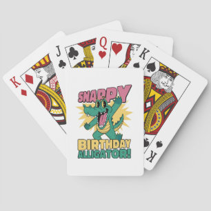 Jeu De Cartes Amusant alligator et baigneur de crocodile d'anniv
