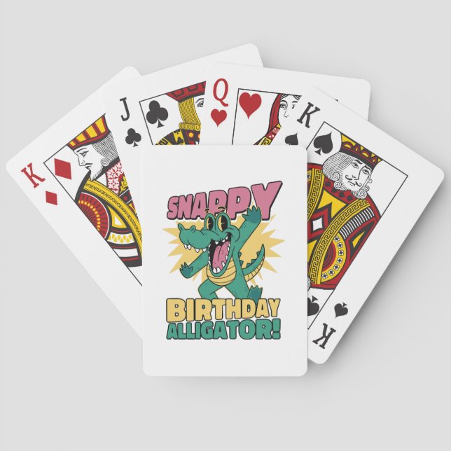 Jeu De Cartes Amusant alligator et baigneur de crocodile d'anniv (dos)
