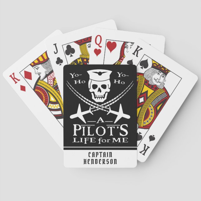 Jeu De Cartes Amusant avion-pilote à crâne Pirate Humour| Person (dos)