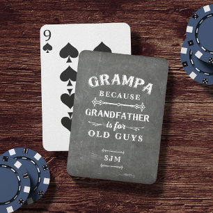 Jeu De Cartes Amusant grand-père de grand-père Monogramme