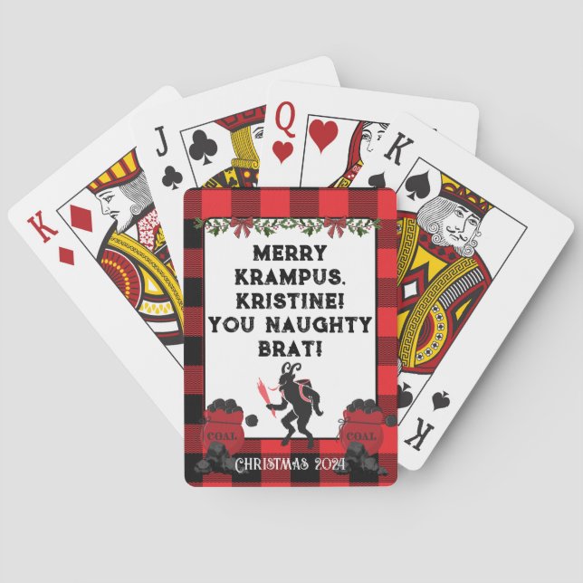 Jeu De Cartes Amusant Joyeux Krampus personnalisé Noël (dos)