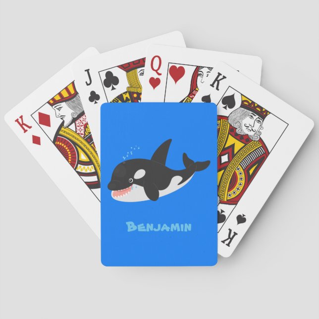 Jeu De Cartes Amusante baleine orque mignonne dessin animé (dos)