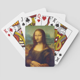 Jeu De Cartes Amusants Mona Lisa Art Fumer Cigar Fumeur